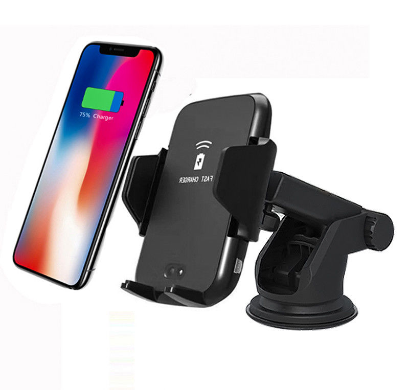 2 in 1 Automatic Infrared Sensor 10W Air Vent Bracket Phone Holder Fast Wireless Car Charger for iPhone X XS plus 9