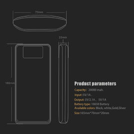 Promotional gifts led display screen polymer battery 20000mah smart phone rosh power bank